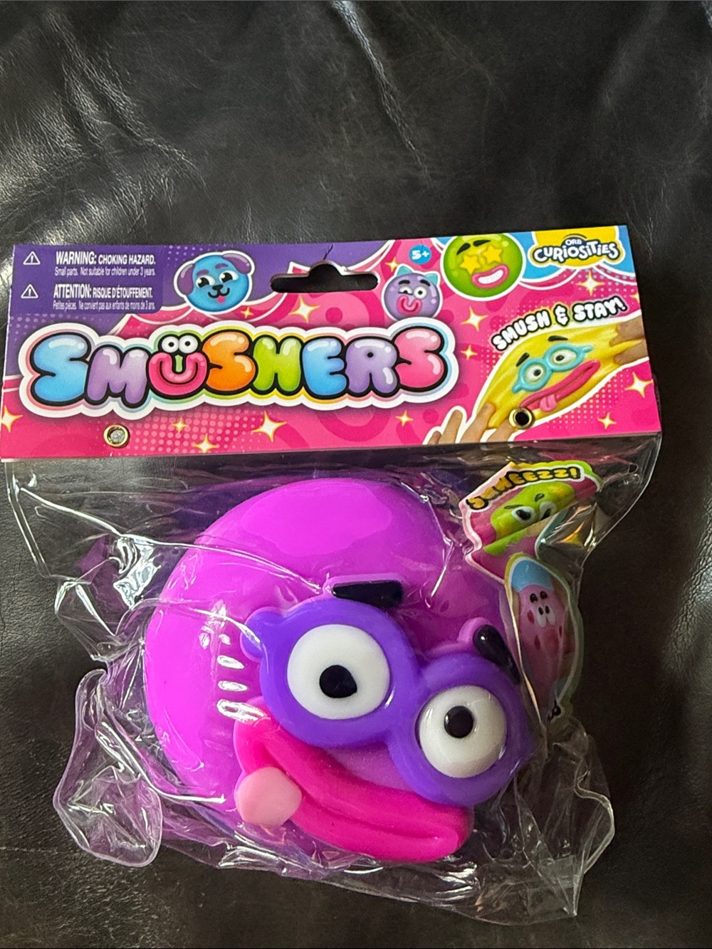 Smushers Purple Squeezable Monster Toy - Cute Sensory Plush